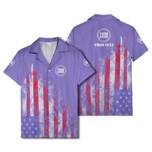 fiery bald eagle & stars stripes hawaiian shirt for men