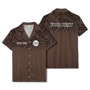 geometric waves & stripes abstract hawaiian shirt for men