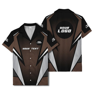 hexagon grid lightning bolt hawaiian shirt for men
