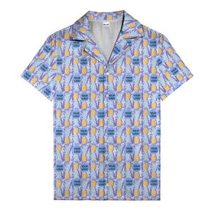 pineapple repeat & custom logo aloha hawaiian shirt
