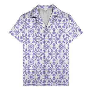 watercolor palm leaf repeat tropical hawaiian shirt for men