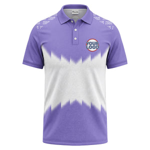 zigzag gradient custom logo polo shirt for men