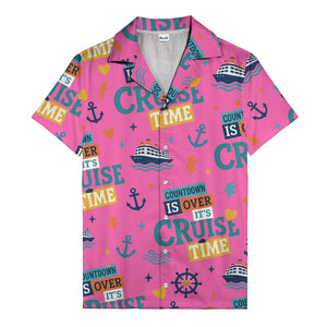 cruise ships & anchors cartoon fun hawaiian shirt for vacation