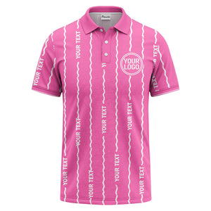 custom logo circle & wavy lines personalized polo shirt