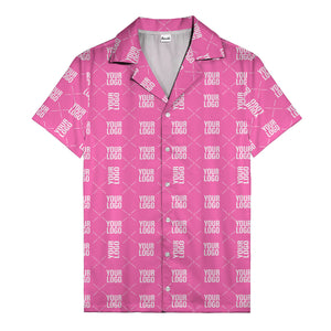 custom logo diamond repeat monochrome hawaiian shirt for men
