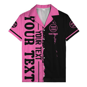 customizable text logo circle personalized hawaiian shirt