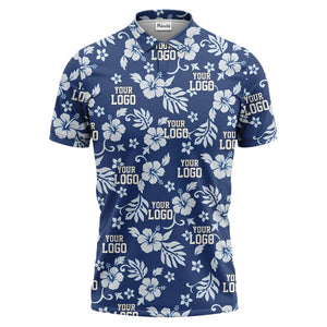 customizable tropical floral flowers leaves polo shirt for vacation vibes