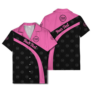 diagonal black stripe custom logo personalized hawaiian shirt