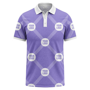 diagonal stripes & repeating custom logo polo shirt for men