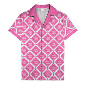 diamond repeat logo geometric hawaiian shirt for men