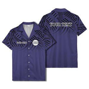 geometric waves & stripes abstract hawaiian shirt for men