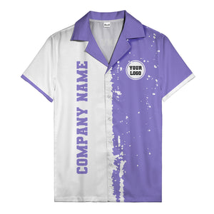 jet black paint splatter custom logo hawaiian shirt for men