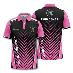 modern chevron stripes personalized logo corporate polo shirt