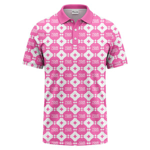 monogrammed gold black diamond repeat luxury polo shirt