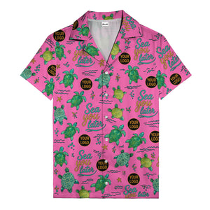 sea turtles & starfish sea you later cartoon hawaiian shirt