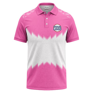 zigzag gradient custom logo polo shirt for men
