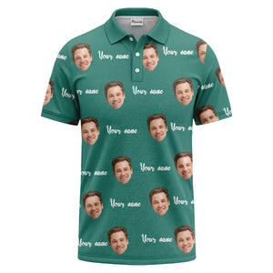 custom face portrait repeat polo shirt