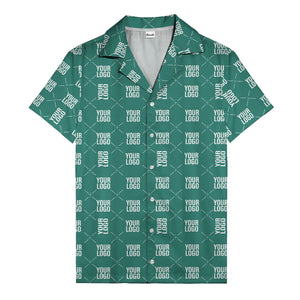 custom logo diamond repeat monochrome hawaiian shirt for men
