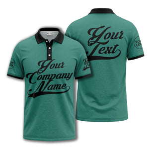 custom script logo corporate casual polo shirt for men