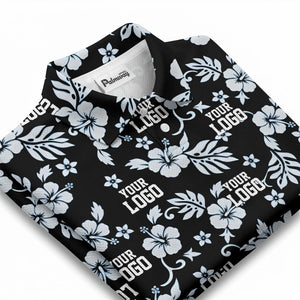 customizable tropical floral flowers leaves polo shirt for vacation vibes