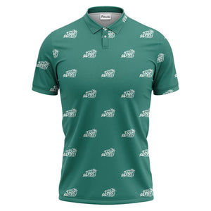your logo repeat pattern black customizable professional polo shirt