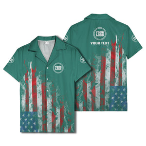 fiery bald eagle & stars stripes hawaiian shirt for men