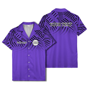 geometric waves & stripes abstract hawaiian shirt for men
