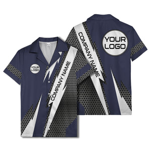 hexagonal grid lightning bolt geometric hawaiian shirt for men