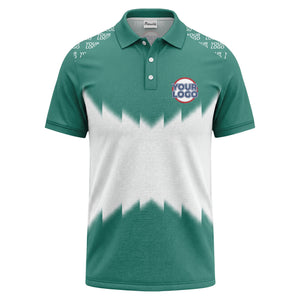 zigzag gradient custom logo polo shirt for men