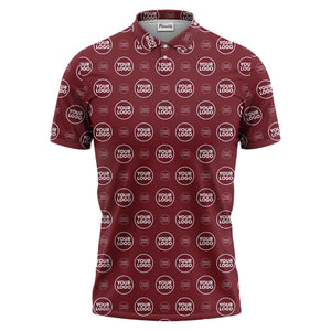 custom color logo polo shirt | bold geometric branding design