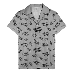 custom logo repeat typography hawaiian shirt for personalized style