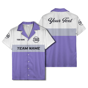 custom team logo & name bowling hawaiian shirt