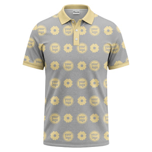 customizable daisy & monogram repeat pattern polo shirt