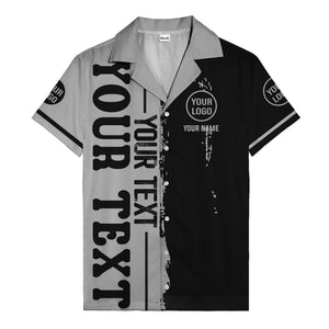 customizable text logo circle personalized hawaiian shirt