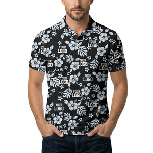 customizable tropical floral flowers leaves polo shirt for vacation vibes