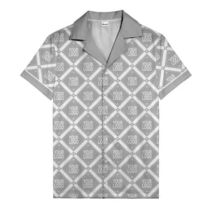diamond repeat logo geometric hawaiian shirt for men