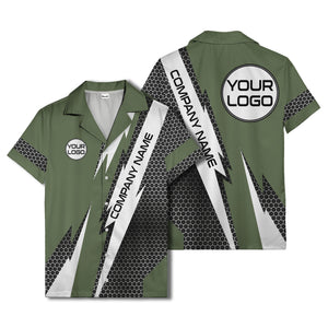 hexagonal grid lightning bolt geometric hawaiian shirt for men