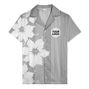 maple leaf & flag stripes patriotic custom multi color hawaiian shirt