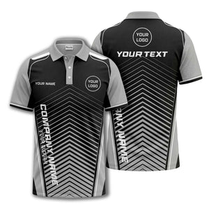 modern chevron stripes personalized logo corporate polo shirt
