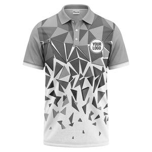 sharp monochrome geometric triangles polo shirt