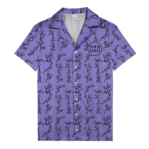 soccer stick figures & footballs fun cartoon hawaiian shirt