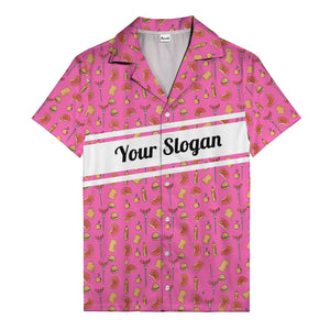 steak sausage burger cartoon grill repeat hawaiian shirt
