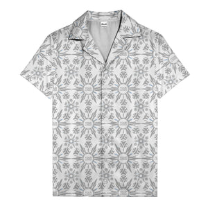 watercolor palm leaf repeat tropical hawaiian shirt for men
