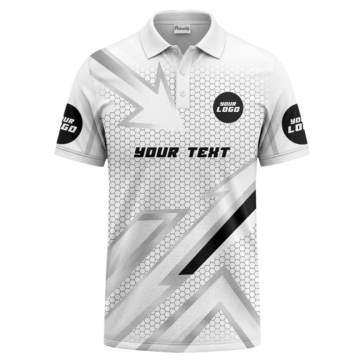 Custom Honeycomb Geometric Golf Polo Shirt with Logo – Personalized Team, Corporate & Tournament Golf Shirt