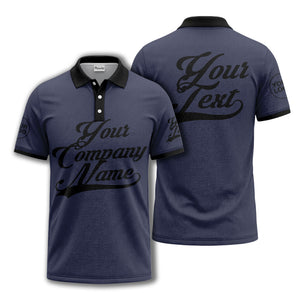 custom script logo corporate casual polo shirt for men