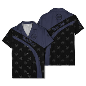 diagonal black stripe custom logo personalized hawaiian shirt