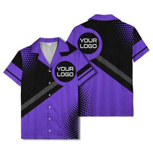 diagonal stripe logo modern hawaiian shirt