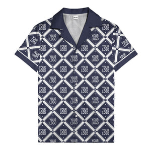 diamond repeat logo geometric hawaiian shirt for men