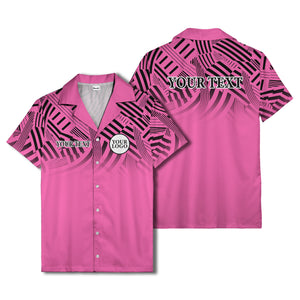 geometric waves & stripes abstract hawaiian shirt for men