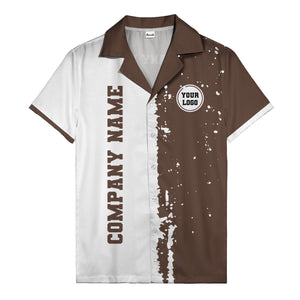 jet black paint splatter custom logo hawaiian shirt for men